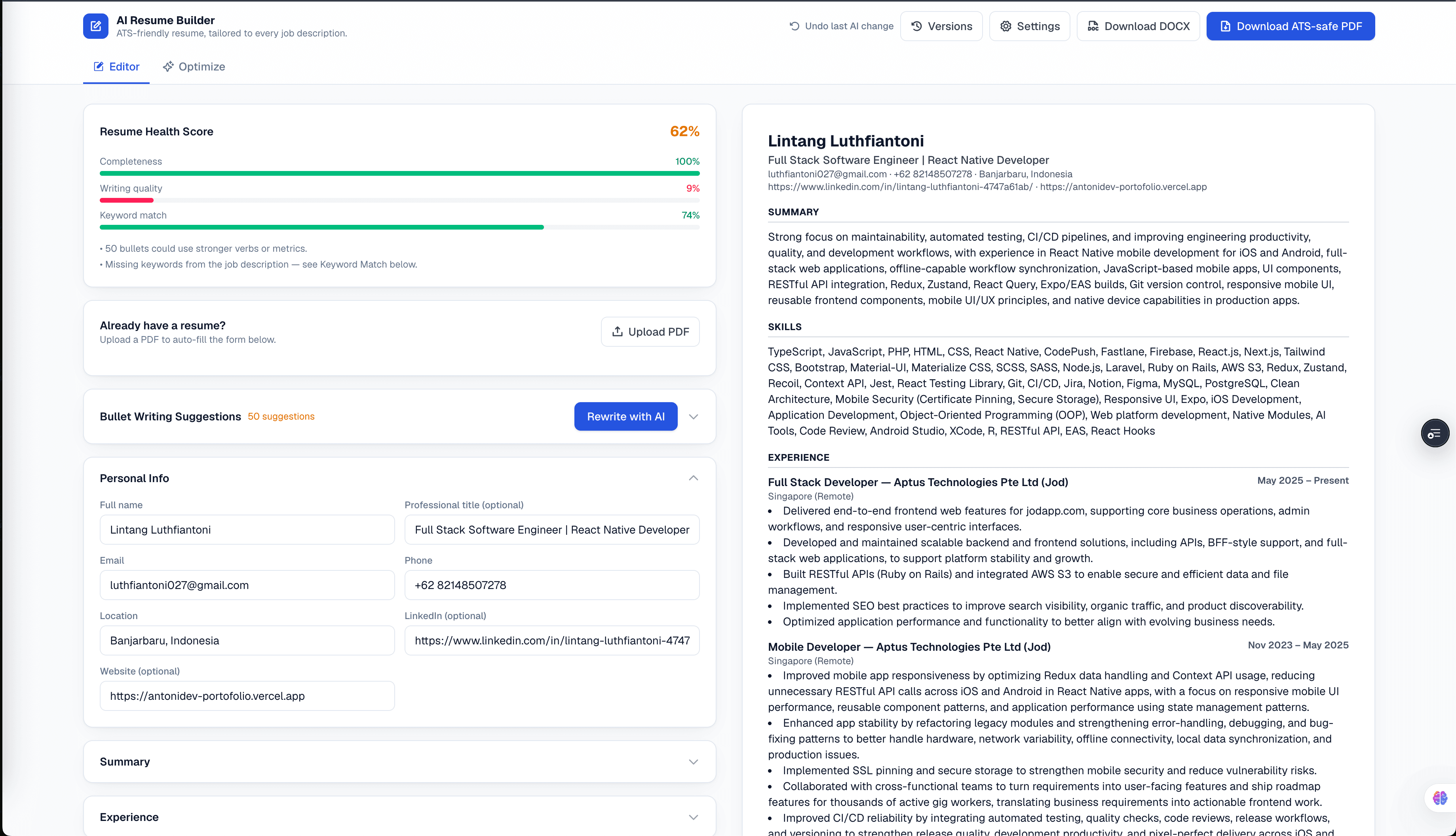 AI Resume Builder banner